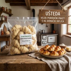 Veliki porodični paket: 5 kg Domaćih kiflica sa sirom